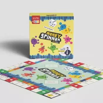 Финансово-экономическая настольная игра Money Spinner Семейная игра Учебные пособия по обществознанию и экономике для начальной школы Blue Marble, популярная корейская игра