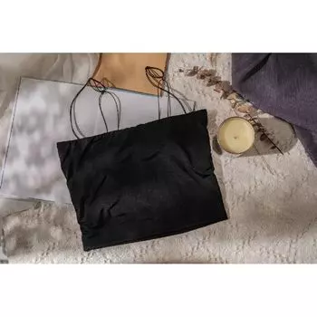 Find Export 3 Color All-Matching Base Vest Fashion Street Outer Wear Short Sling with Pad Backless Bra Intimates Black L