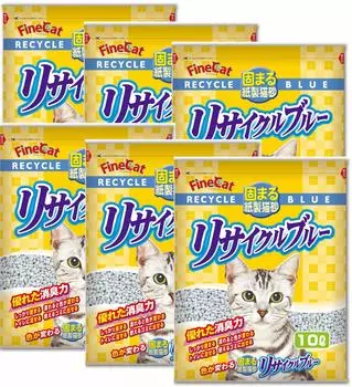 FINE CAT Fine Cat бумажный наполнитель для кошачьего туалета из переработанной бумаги синего цвета 10 л x 5 шт. в FC-RB10 (Продано Дело)