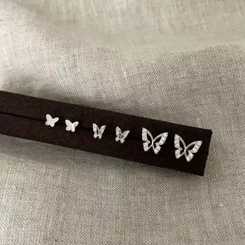 Изящные сверкающие циркониевые серьги-гвоздики в виде бабочек для козелка женские французские ретро легкая роскошь элегантные простые личностные изысканные серьги