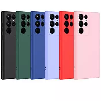 Защитный жидкий силиконовый чехол с мелкими отверстиями для Samsung S24 Ultra S21 S22 S23 FE S24 Plus, силиконовый чехол для Galaxy S24 Ultra S24 Ultra чёрный