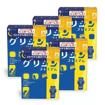 FINE JAPAN Fine Glycine Глицин Премиум Лимонный вкус ГАМК Теанин Триптофан Сделано в Японии 30 пакетиков x 5 синий