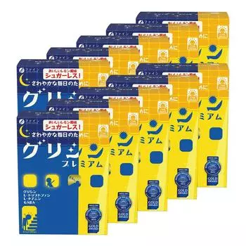 FINE JAPAN Fine Glycine Глицин Премиум Лимонный вкус ГАМК Теанин Триптофан Сделано в Японии 30 пакетиков х 10 синий