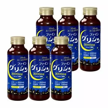 FINE JAPAN Fine Glycine Напиток Глицин 200 мг ГАМК 100 мг Сделано в Японии 6 штук 3000 мг L-теанина (50 мл/6 штук) синий