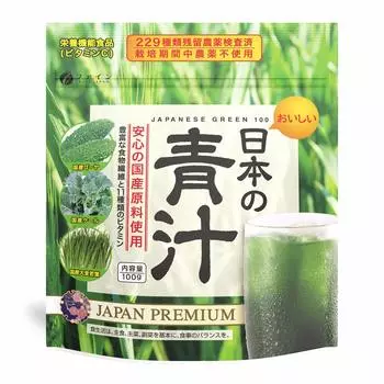 FINE JAPAN Fine Japanese Green Juice 100 г. Домашний ячмень, капуста, горький горький горький сок, содержит витамин C, минеральные олигосахариды, зеленый сок, отсутствие