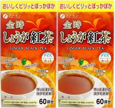 FINE JAPAN Имбирь Кинтоки Черный чай 60 чашек x 2