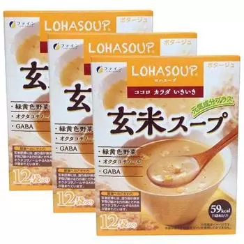 FINE JAPAN Mind and Body Vibrant Суп из коричневого риса 12 пакетиков в коробке (3 набора)
