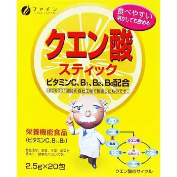 FINE JAPAN Палочки с лимонной кислотой x 20 пакетиков x 6 упаковок 2,5 г (#677280)