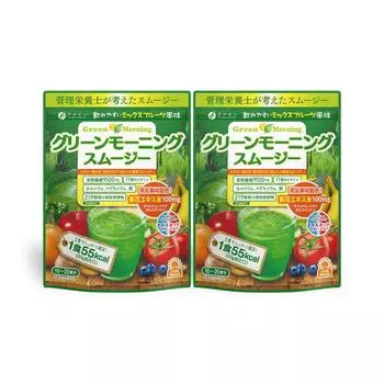 FINE JAPAN Заменитель диеты Зеленый утренний смузи Смешанный фруктовый вкус Пищевые волокна 200г x 2 Сделано в Японии