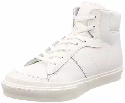 Fine Leather made in outer vulcanized high 24 cm 2E [Moonstar Vulcanized] sneakers, Japan, feathers, method, cut, BLACKTOP, white, белый