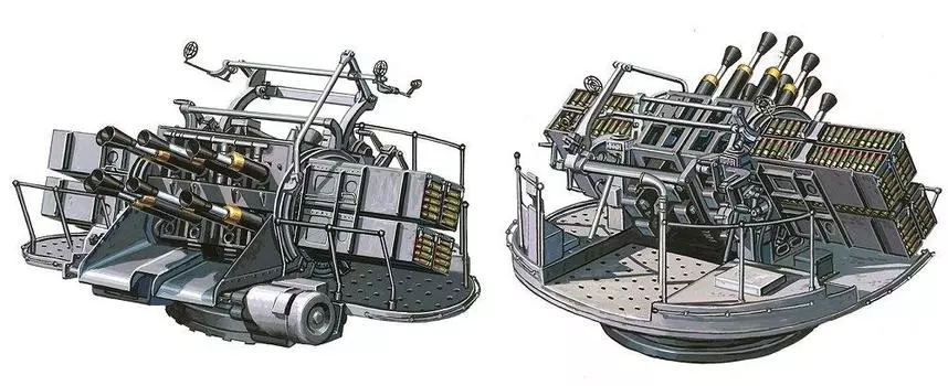 Fine Mold Nano Dread Series Вторая мировая война Королевский флот QF 2 фунта Pom Pom Cannon Eight Guns Пластиковые детали для модели WA37 1/700
