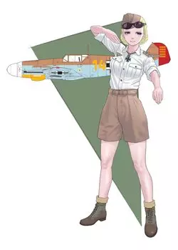Fine Mold Rekisou Otome Series Rosa trop Пластиковая модель HC8 1/35 с Bf109 F-4 (Масштаб 1/72)
