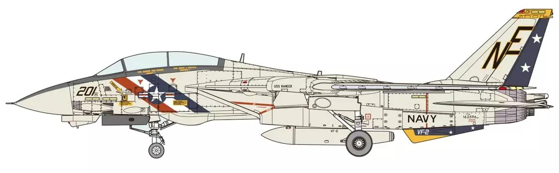 Fine Molds Пластиковая модель американского истребителя Tomcat Bounty Hunters FX05 1/72 F-14A VF-2 (Самолет)