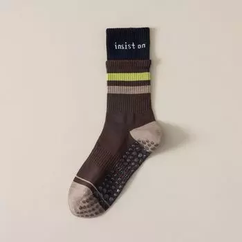 Fine Piano Yoga Socks Professional Non-Slip Women s Tube Socks Cotton Pilates Fitness Boots\n Sports Socks Outer Wear Socks Black Cafe