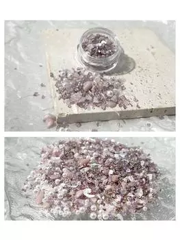 Fine sparkling crushed stone natural stone nail material package DIY wearing nail accessories белый