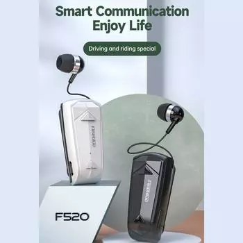 Fineblue F520 Беспроводная бизнес-гарнитура BT5.3 Гарнитура-вкладыши Выдвижные наушники Hands-free Sport Driver чёрный