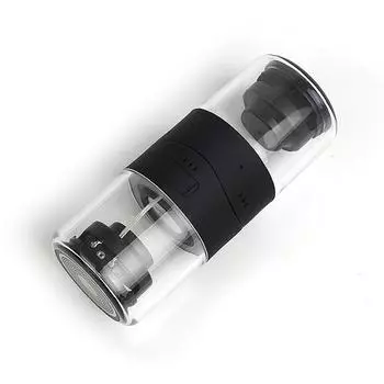 FineBlue MK-22 Магнитный TWS беспроводной динамик со светодиодной подсветкой Портативный звуковой ящик Прозрачный светодиод чёрный/прозрачный