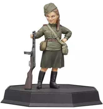 FineMolds World Fighter Collection Женщина-солдат Советской Армии Второй мировой войны Таня Спагина ППШ1941 Пластиковая модель Неокрашенный комплект для сборки FT04 1/12? &