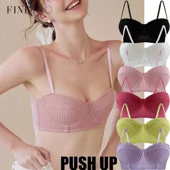 FINETOO 1/2 чашки нижнего белья с глубоким вырезом, бюстгальтеры пуш-ап для женщин, сексуальное женское белье, однотонное, 32-38 32/70 белый