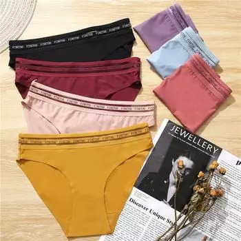 FINETOO, 1 шт., бесшовное нижнее белье, женские трусы с низкой талией, лоскутные полые трусы L-2XL, трусы для девочек, большие размеры, нижнее белье