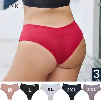 FINETOO 3 шт./компл. M-3XL сексуальные хлопковые трусики женское нижнее белье женское нижнее белье стринги женское бикини большие размеры женские трусы M
