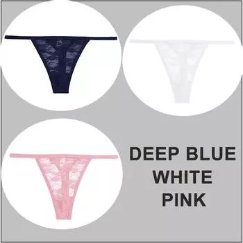 FINETOO 3 шт./компл. сексуальные трусики-стринги женские стринги кружевное нижнее белье трусики с низкой талией женские трусы сетчатое прозрачное нижнее белье M