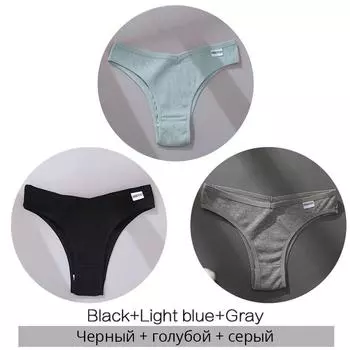 FINETOO 3 шт./компл. женские хлопковые бразильские трусики M-XL женские трусы с Т-образным вырезом сексуальное нижнее белье с v-образной талией женские мягкие трусики-бикини XL