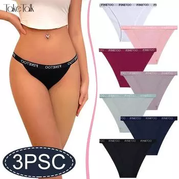 FINETOO 3 шт./компл. женские трусики вафельное хлопковое нижнее белье эластичные сексуальные трусики с низкой посадкой мягкое дышащее нижнее белье для женщин S