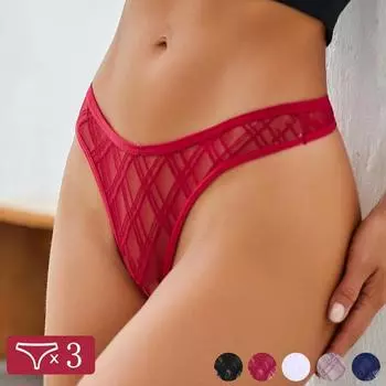 FINETOO, 3 шт./лот, с низкой посадкой, M-XL, стринги, женские сетчатые прозрачные трусики, женские сексуальные стринги, нижнее белье для девочек, нижнее белье XL