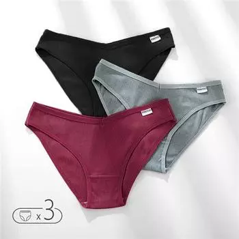 FINETOO, 3 шт., женские хлопковые трусики, модные трусы с v-образным вырезом, сексуальные трусы для девочек, M-4XL, женское нижнее белье с низкой посадкой, женское нижнее белье L