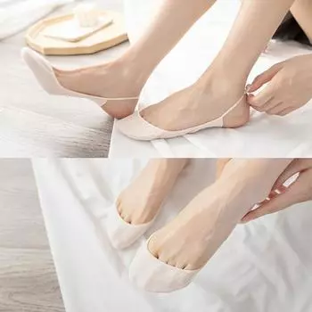 FINETOO, 4 пары/компл., женские Нескользящие невидимые носки, летние однотонные хлопковые носки-лодочки с низким вырезом, женские дышащие носки-тапочки ONE SIZE