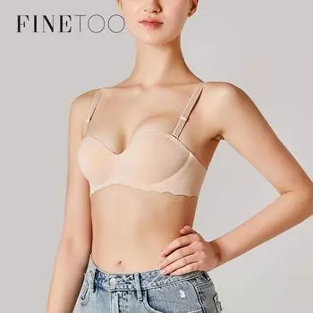 FINETOO бесшовное женское дышащее нижнее белье, 7 цветов, бюстгальтер для женщин, сексуальное женское белье, бюстгальтер без косточек, бюстгальтер пуш-ап, женское нижнее белье 38A/B чёрный