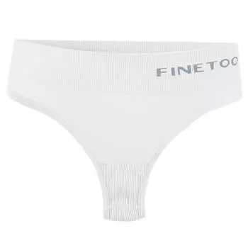 FINETOO Бесшовные стринги с высокой талией, женские мягкие трусики с Т-образной спинкой, M-2XL, стринги, нижнее белье, женские трусы-бикини с буквенным принтом, женское нижнее белье XL-2XL белый