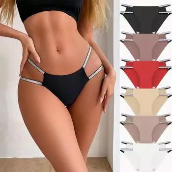 FINETOO бесшовные трусики для женщин, сексуальный пояс, дизайн, короткое удобное нижнее белье со средней талией S чёрный