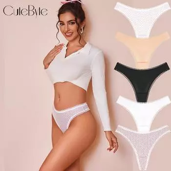 FINETOO бесшовные трусики из ледяного шелка для женщин бесшовное нижнее белье с кружевом комфортное нижнее белье классические трусики с волнистыми точками XS чёрный