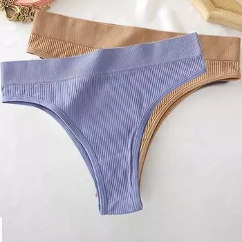 FINETOO бесшовные женские трусики стринги для девочек мягкие женские трусы с высокой талией модные 6 однотонных трусиков S-XL сексуальные женские трусики L-XL