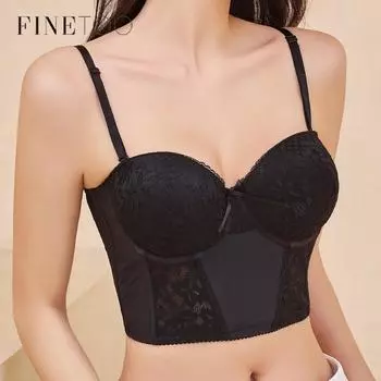 FINETOO бесшовный топ, высокое качество, кружевное нижнее белье, женский сексуальный удобный жилет, Непровисающий бюстгальтер с эффектом пуш-ап, тонкие бюстгальтеры с чашками 3/4
