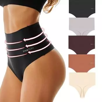 FINETOO Body Shaping G-String Женские трусики-стринги с высокой талией Бесшовный корсет Нижнее белье Сексуальное женское белье Спортивные удобные стринги для девочек S(P)&1pc хаки