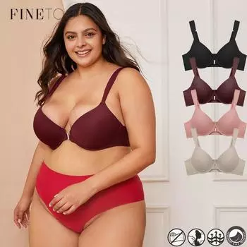 FINETOO Бюстгальтер больших размеров для женщин, мягкое нижнее белье, бесшовное нижнее белье 38C чёрный