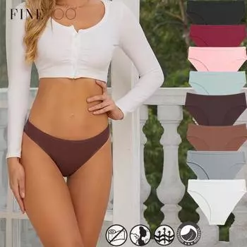 FINETOO Хлопковые трусы с подтяжкой ягодиц для женщин Мягкое нижнее белье S-XL S(P)&1PC чёрный