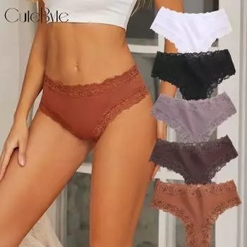 FINETOO кружевные бесшовные трусики для женщин сексуальное хлопковое белье женские стринги удобное нижнее белье с цветочным принтом S белый