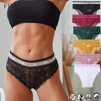 FINETOO кружевные трусики, удобные трусы для женщин, нижнее белье с подтяжкой ягодиц L-XXL