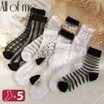 FINETOO Мода Kawaii Женщины Носки Сексуальные кружева Сетка Рыбная сеть Носки Смешанный цвет Волокна Прозрачное растяжение Эластичность Лодыжка Сетка Пряжа Тонкий Sox ONE SIZE