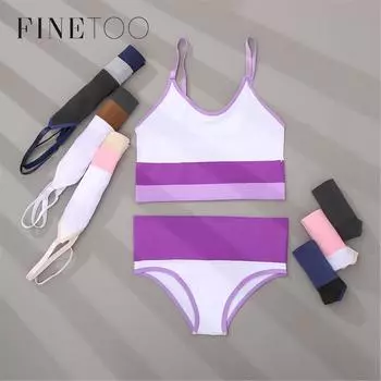 FINETOO модный вязаный бюстгальтер и трусики, комплект сексуального нижнего белья, женский костюм для фитнеса, нижнее белье