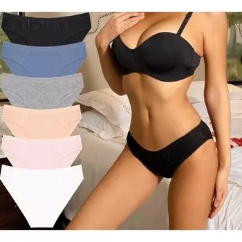 FINETOO Мягкие трусы для женщин Трусики с подтяжкой ягодиц Хлопковые трусики для женщин Сексуальное кружевное нижнее белье с цветочным принтом Нижнее белье с низкой талией Мягкие и дышащие S-XL S белый