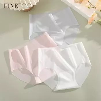 FINETOO очень тонкое нижнее белье из ледяного шелка для женщин, удобные бесшовные трусики, дышащие трусы, антибактериальное белье 5А M чёрный
