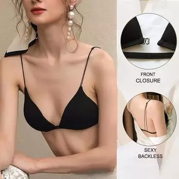 FINETOO Push Up Бикини Бюстгальтер с высоким вырезом Холтер Бикини спереди Закрытый хлопковый плечевой ремень для женщин Free Size