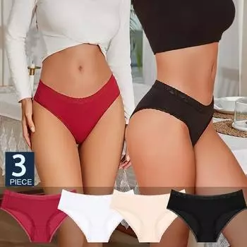 FINETOO сексуальное женское нижнее белье кружевные края трусики бесшовные трусики с низкой талией сексуальные трусики 4 цвета облегающие удобные трусики S&Set