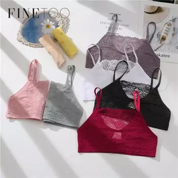 FINETOO сексуальные кружевные топы M-XL с вырезами без косточек, женские сексуальные топы на бретельках, удобные майки, нижнее белье для девочек, женское нижнее белье, купальники XL белый