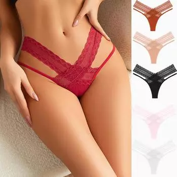 FINETOO сексуальные трусики с высокой талией для женщин, кружевные трусики, однотонное нижнее белье, удобное нижнее белье S белый